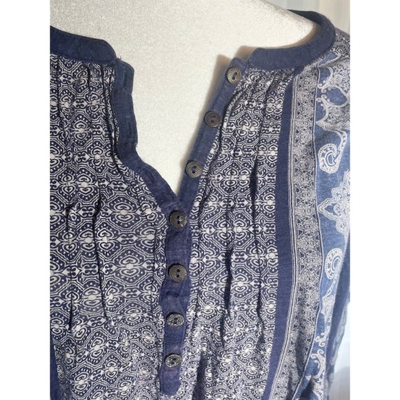 Lucky Brand Size‎ Medium Women's Blouse Blue Pullover - Picture 2 of 4